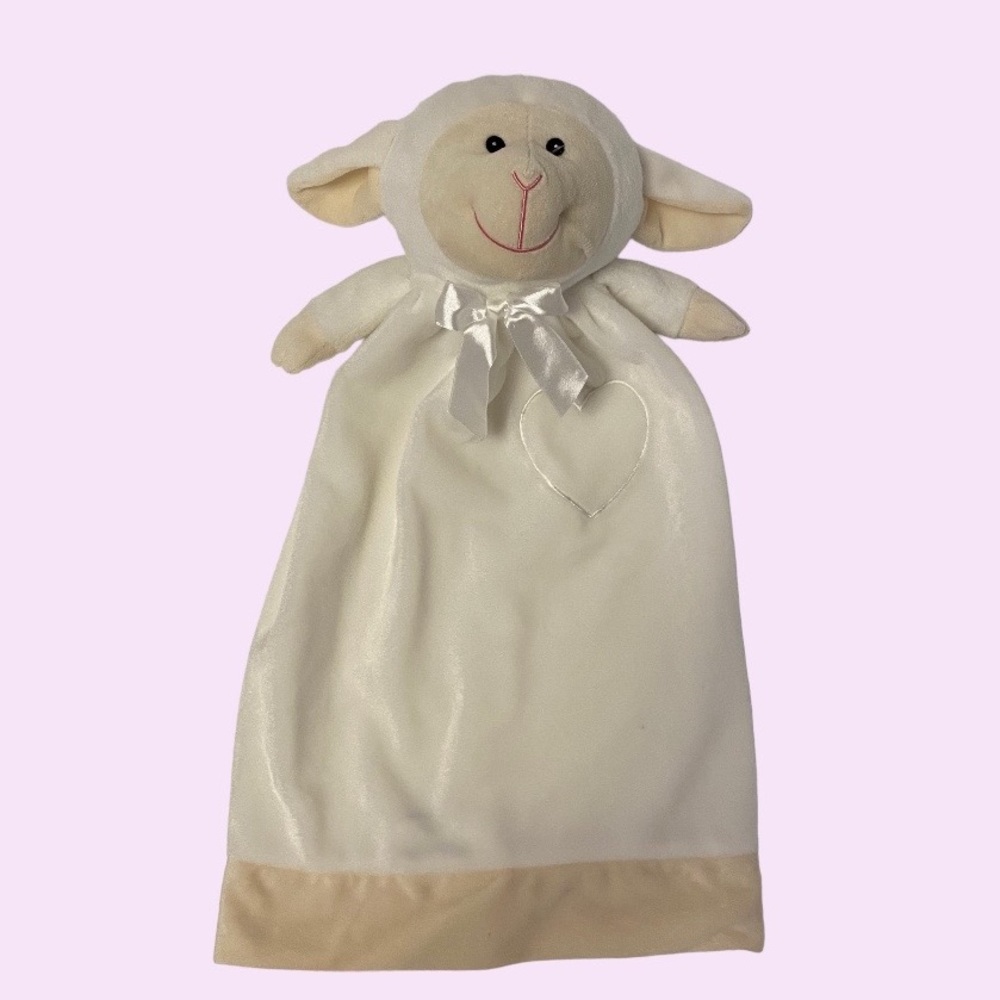 Plush Lamb Security Blanket Lovey White Cream 21” long